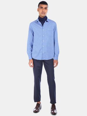 light blue checkered casual shirt - 17576585 - Standard Image - 4