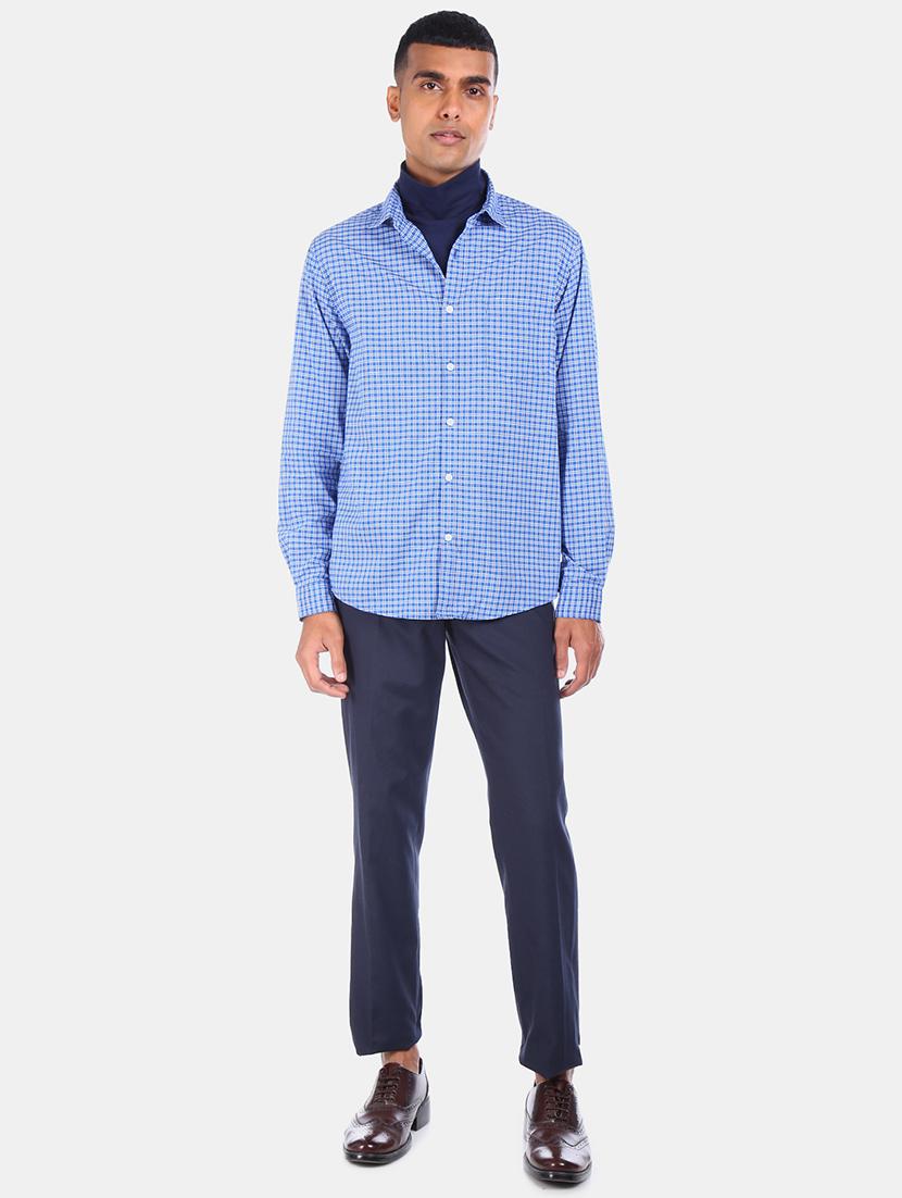 light blue checkered casual shirt - 17576585 - Zoom Image - 4