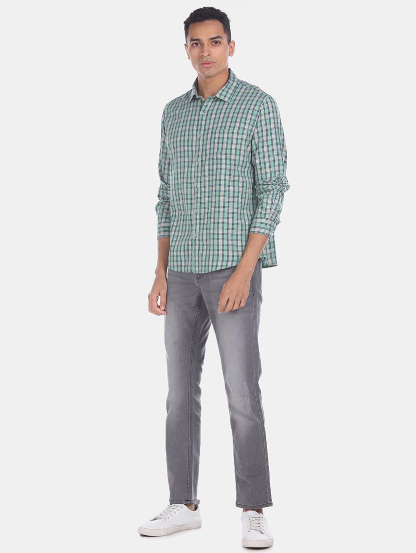 green checkered casual shirt - 17576600 - Zoom Image - 3