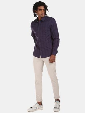 purple striped casual shirt - 17576634 - Standard Image - 3