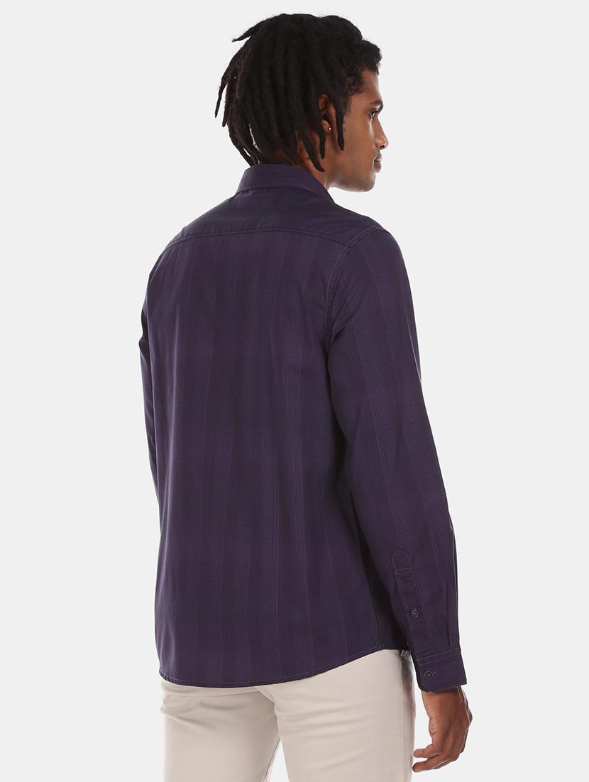purple striped casual shirt - 17576634 - Zoom Image - 2