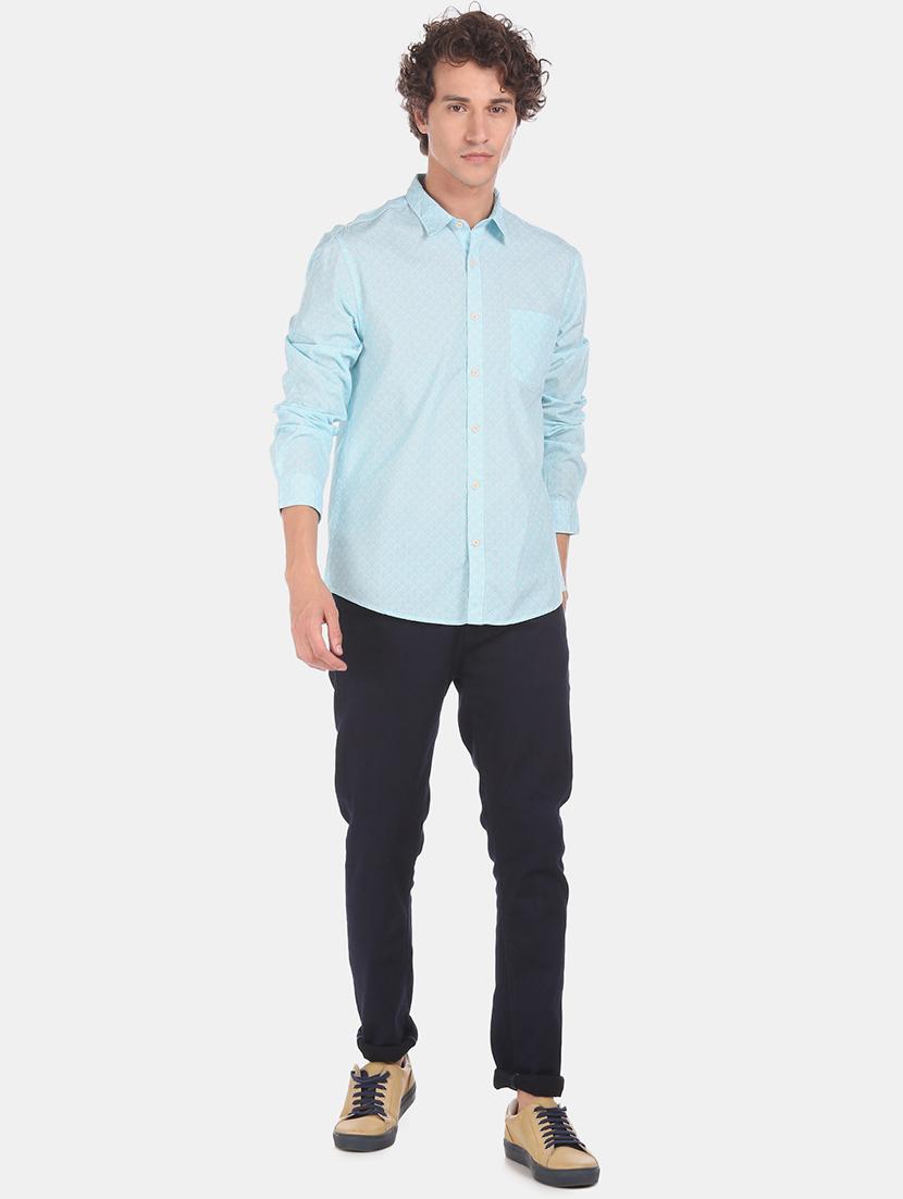 light blue printed casual shirt - 17576650 - Zoom Image - 4