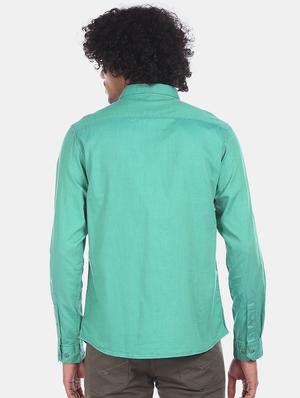 green solid casual shirt - 17576712 - Standard Image - 2