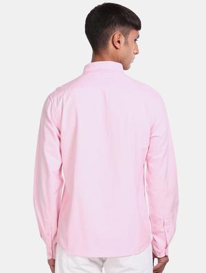 pink solid casual shirt - 17576730 - Standard Image - 3