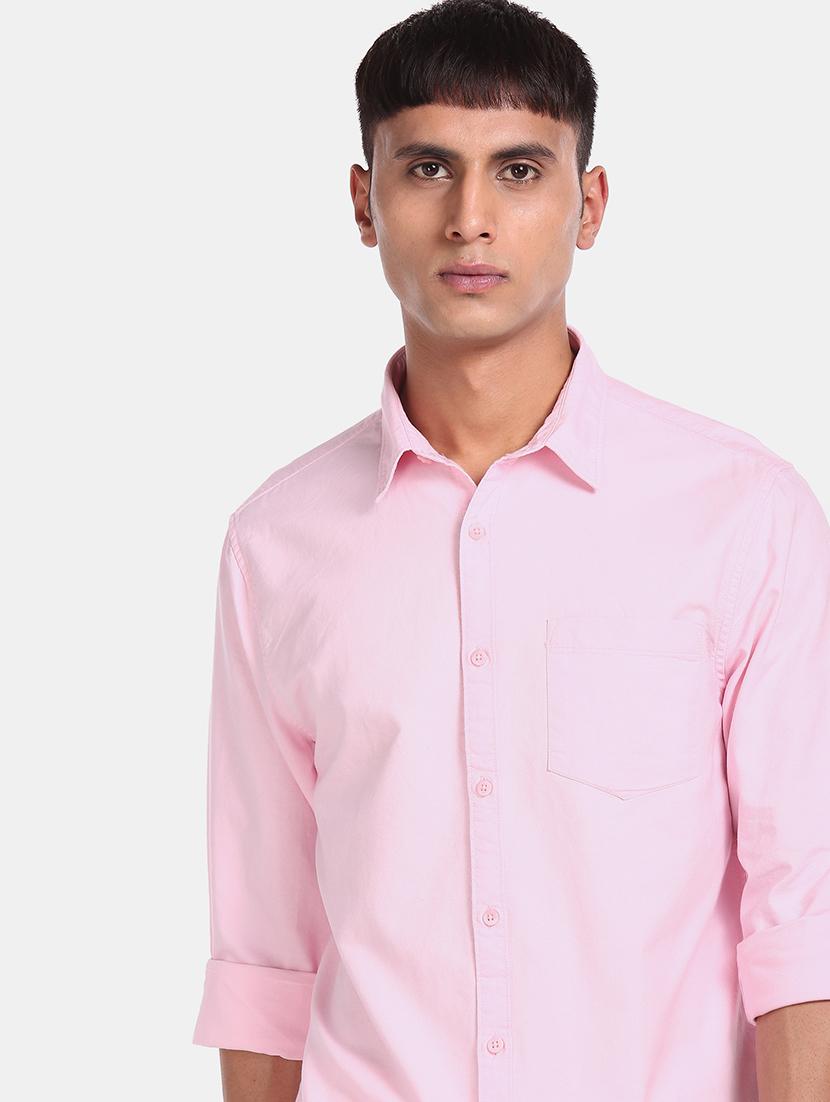 pink solid casual shirt - 17576730 - Zoom Image - 2