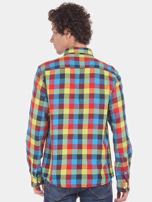 blue checkered casual shirt - 17576755 - Standard Image - 3