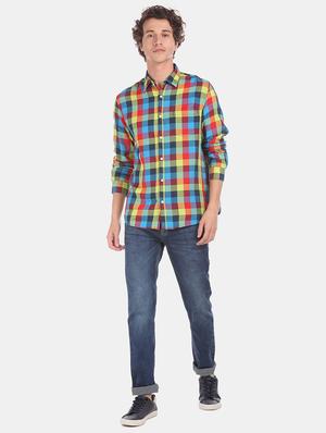 blue checkered casual shirt - 17576755 - Standard Image - 4