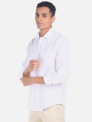 white solid casual shirt - 17576812 - Standard Image - 2
