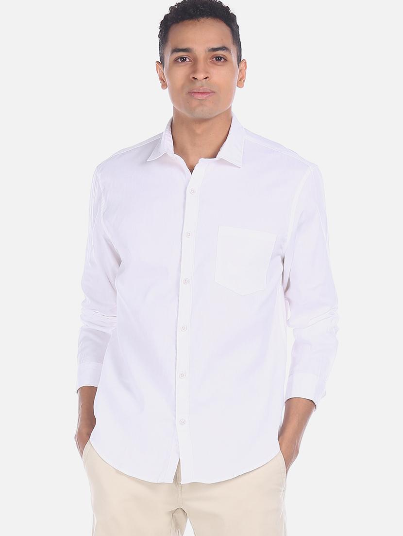 white solid casual shirt - 17576812 - Zoom Image - 1