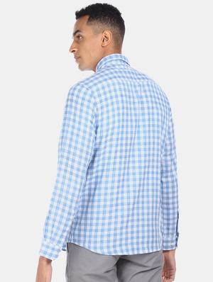 light blue checkered casual shirt - 17576826 - Standard Image - 3