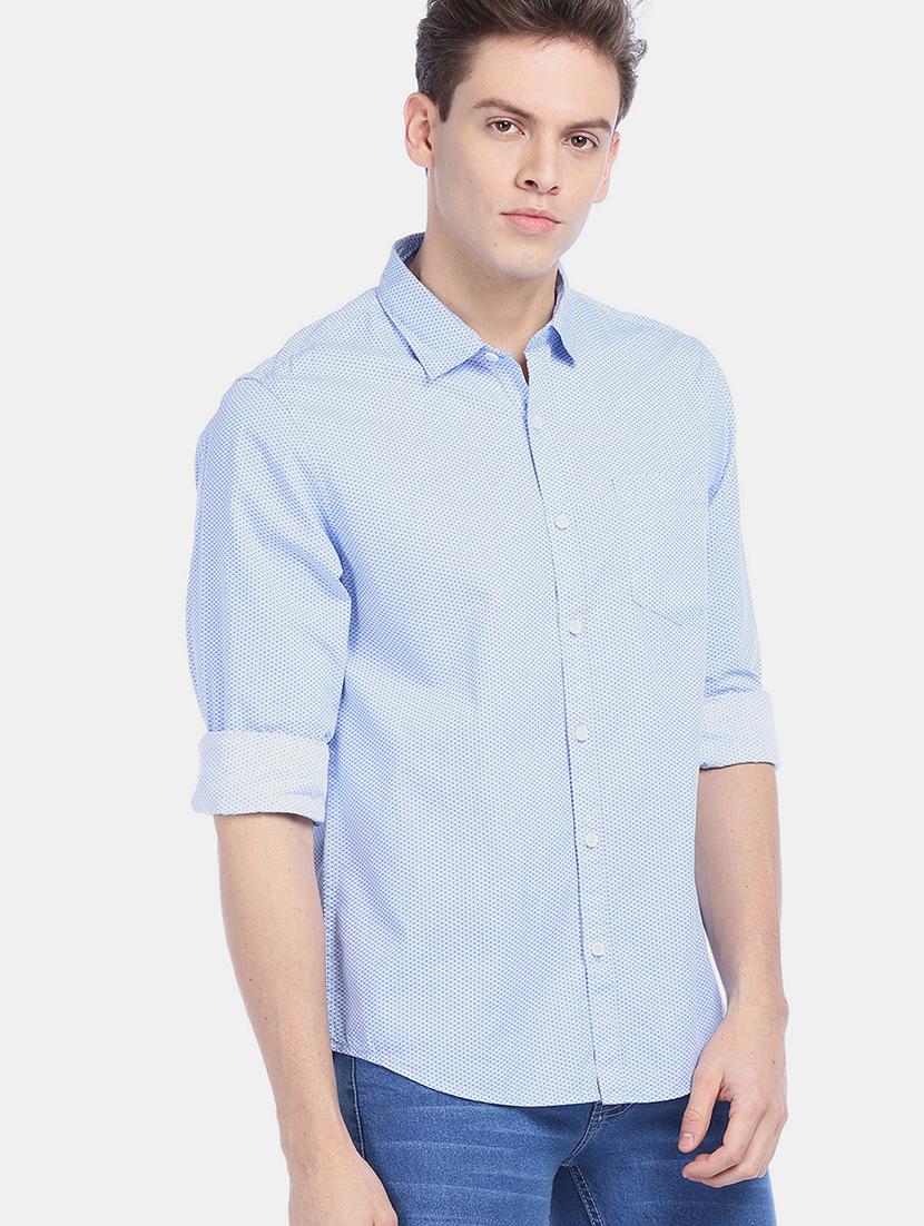 light blue printed casual shirt - 17576833 - Zoom Image - 1