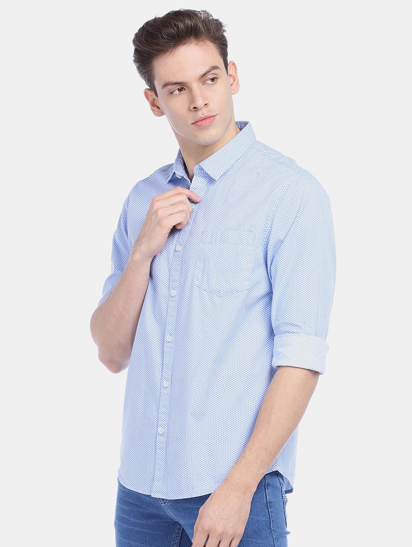 light blue printed casual shirt - 17576833 - Zoom Image - 2