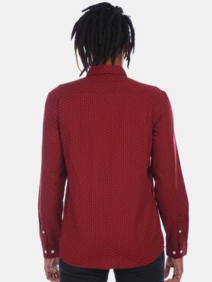 maroon polka dot casual shirt - 17576844 - Standard Image - 2
