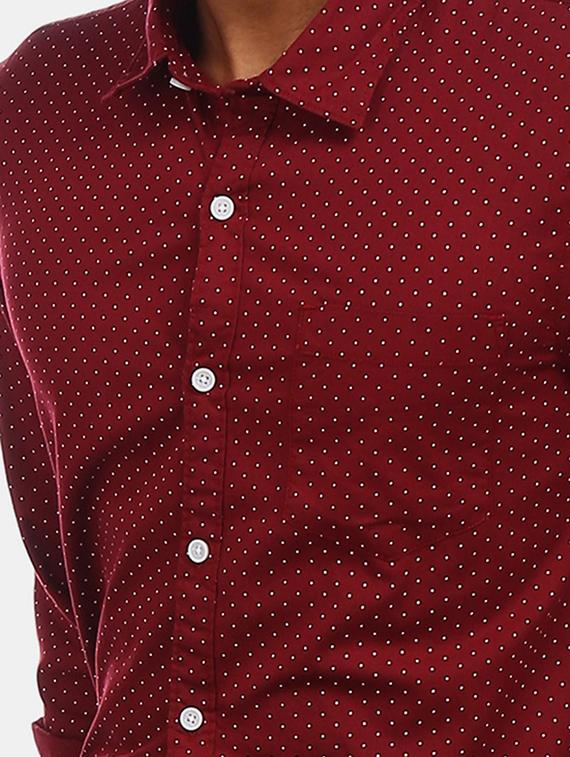 maroon polka dot casual shirt - 17576844 - Zoom Image - 4