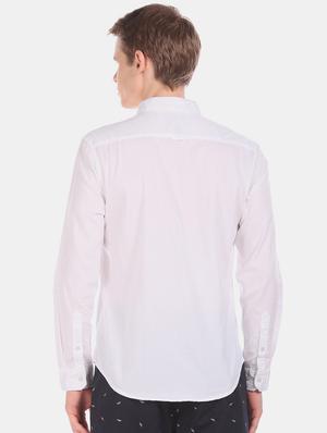 white solid casual shirt - 17576847 - Standard Image - 3
