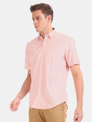 pink solid casual shirt - 17576888 - Standard Image - 2
