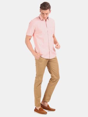 pink solid casual shirt - 17576888 - Standard Image - 4