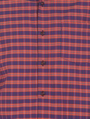 navy blue checkered casual shirt - 17576890 - Standard Image - 5