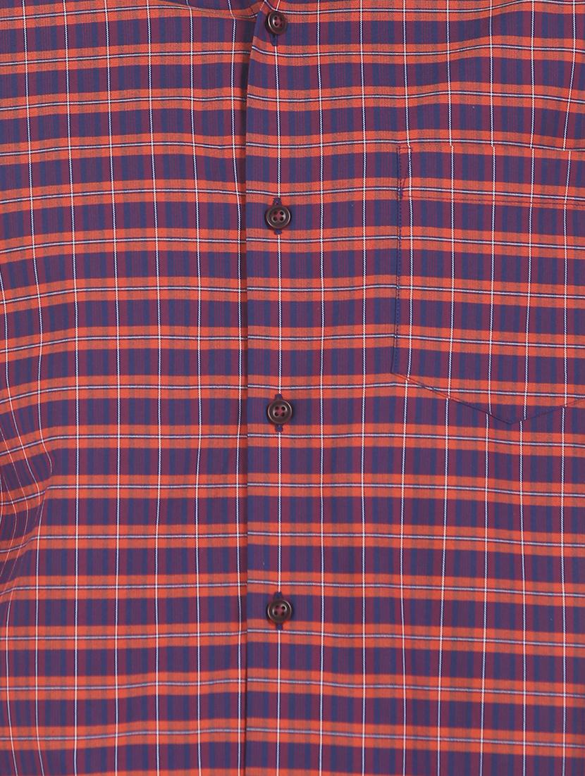 navy blue checkered casual shirt - 17576890 - Zoom Image - 5
