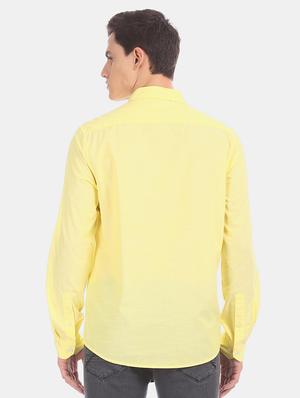yellow solid casual shirt - 17576914 - Standard Image - 3