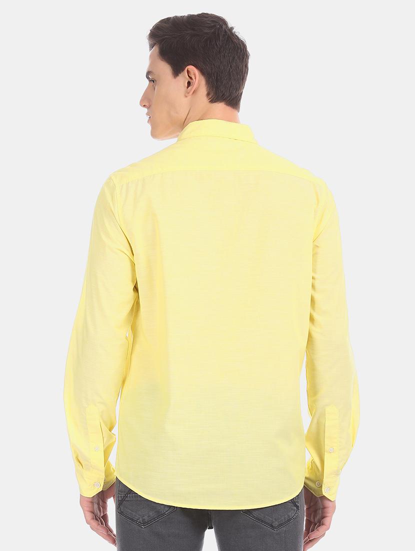 yellow solid casual shirt - 17576914 - Zoom Image - 3