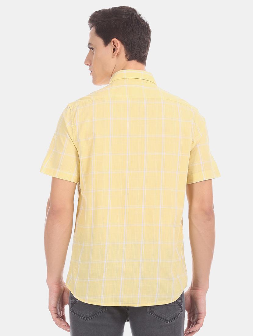 yellow checkered casual shirt - 17576915 - Zoom Image - 3