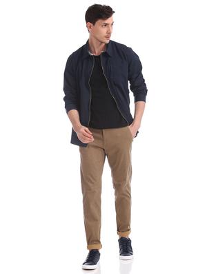 navy blue solid casual shirt - 17576961 - Standard Image - 4