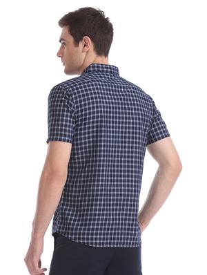 blue checkered casual shirt - 17576998 - Standard Image - 3