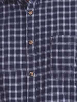 blue checkered casual shirt - 17576998 - Standard Image - 5