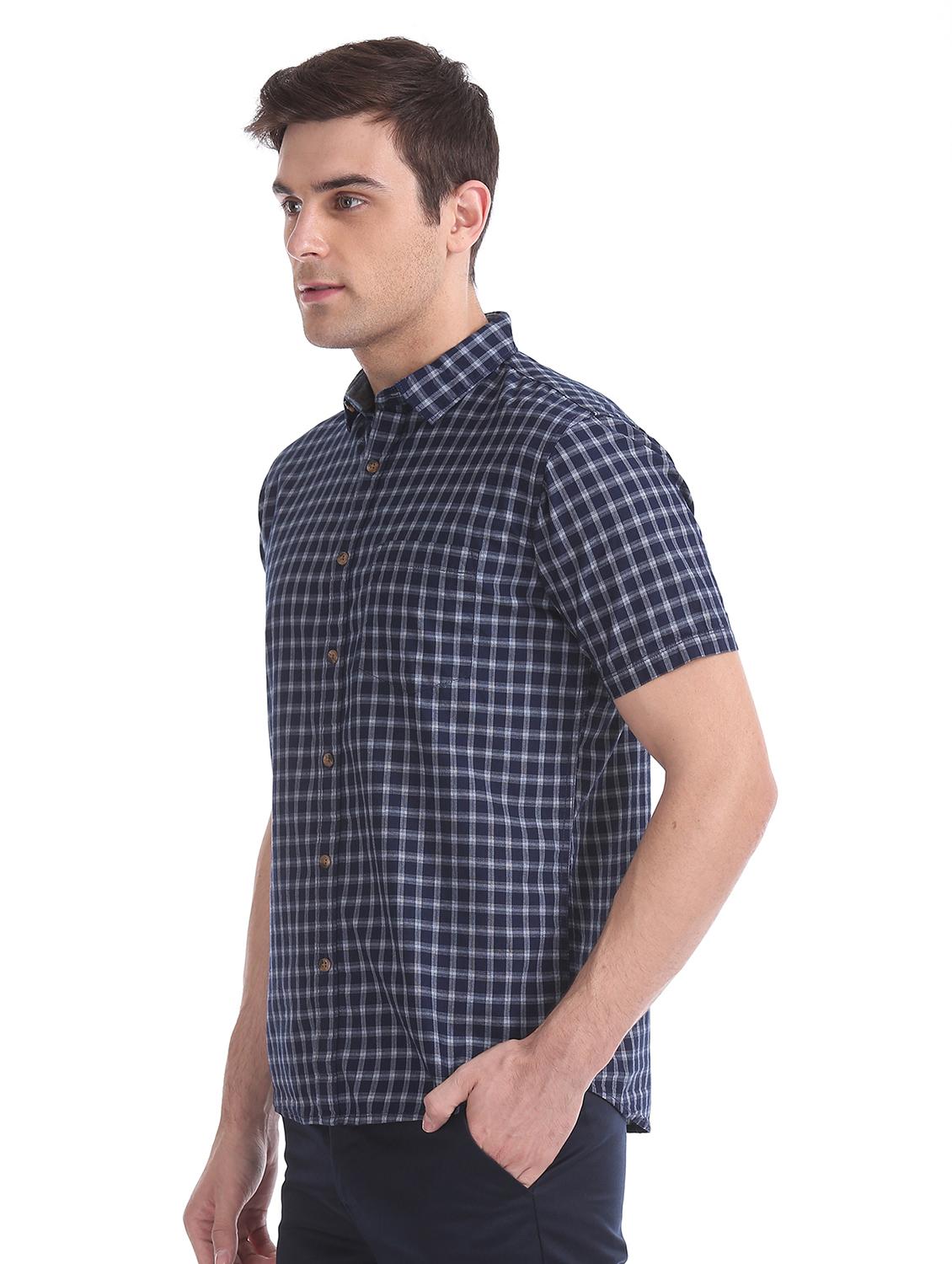 blue checkered casual shirt - 17576998 - Zoom Image - 2