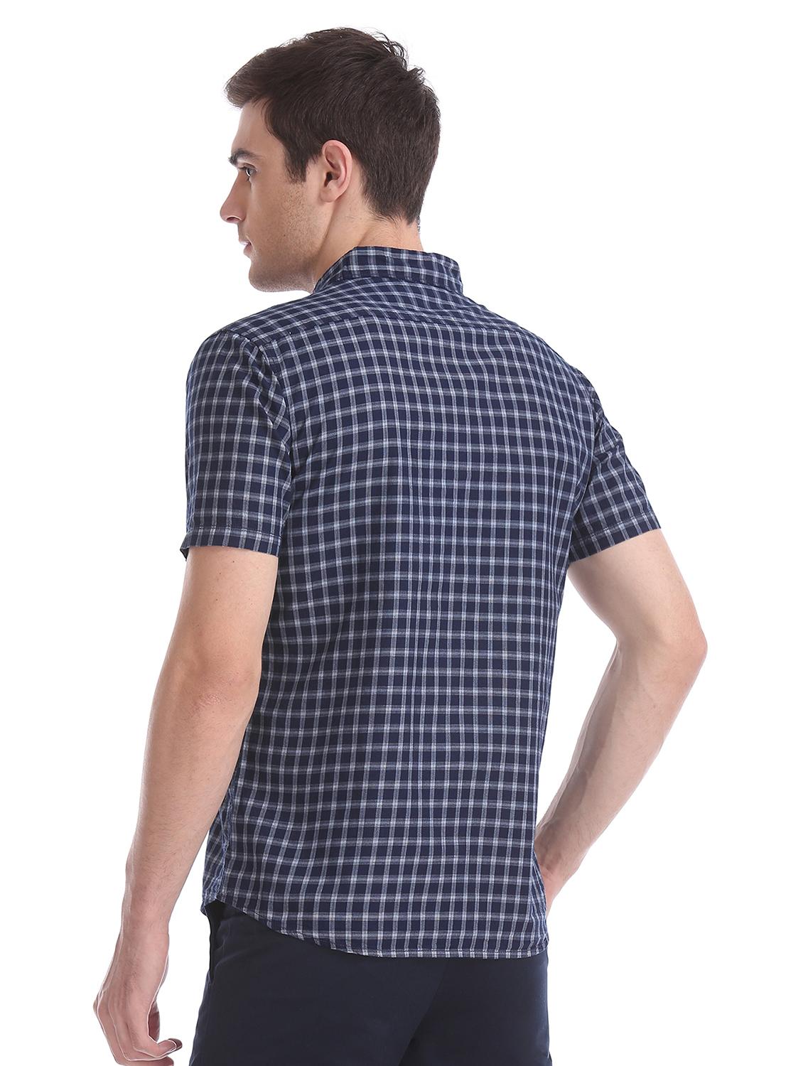 blue checkered casual shirt - 17576998 - Zoom Image - 3