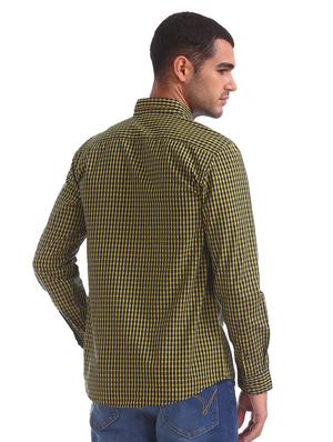 yellow checkered casual shirt - 17577016 - Standard Image - 3