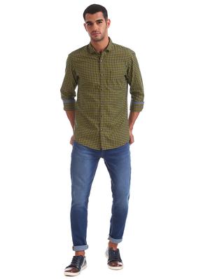 yellow checkered casual shirt - 17577016 - Standard Image - 4