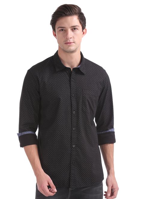 black printed casual shirt - 17577066 - Standard Image - 1