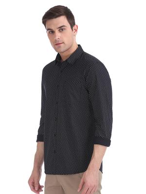 navy blue printed casual shirt - 17577078 - Standard Image - 2
