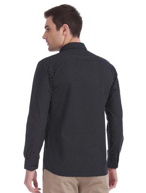 navy blue printed casual shirt - 17577078 - Standard Image - 3