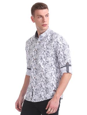 white printed casual shirt - 17577207 - Standard Image - 2