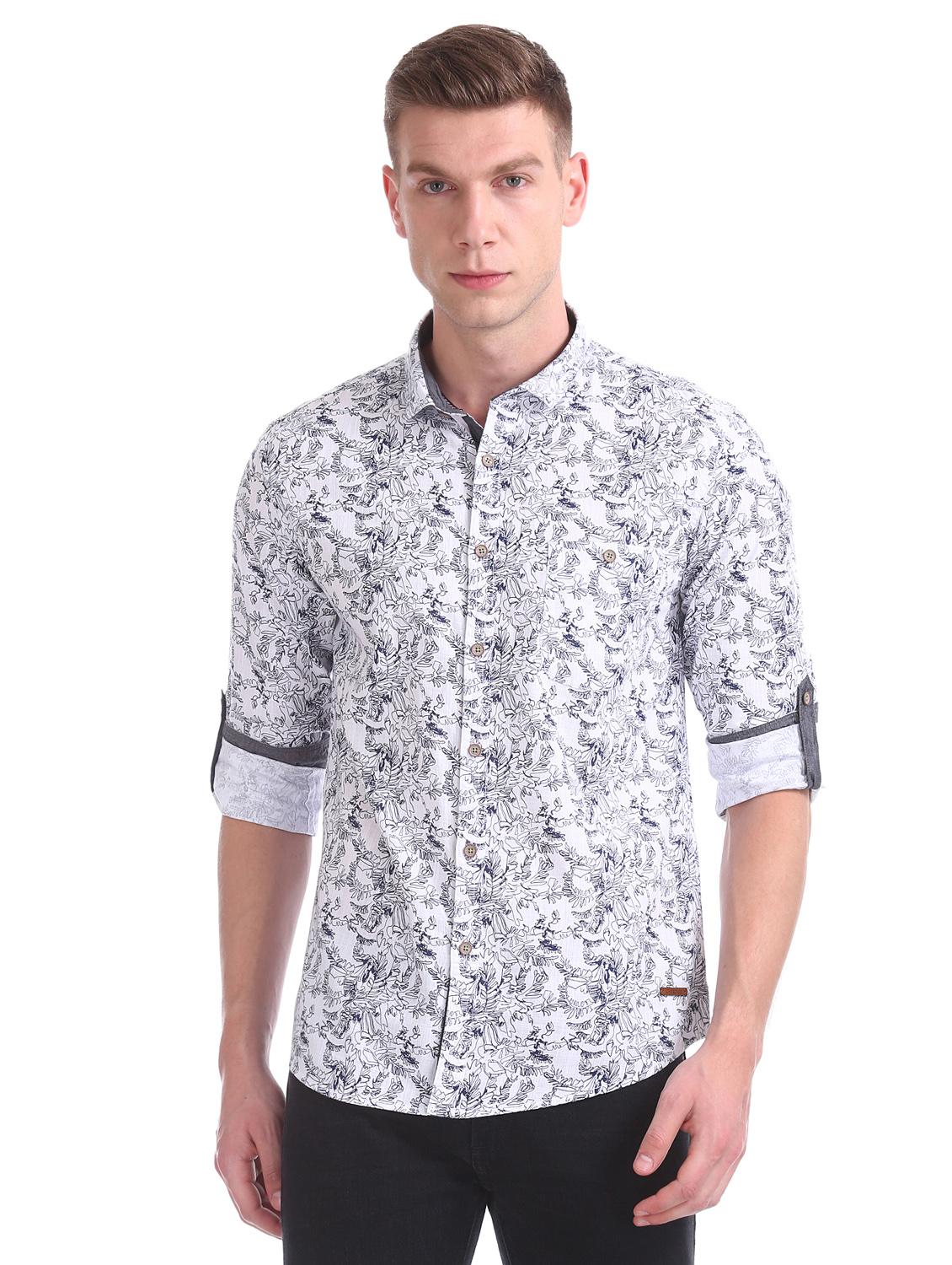 white printed casual shirt - 17577207 - Zoom Image - 1