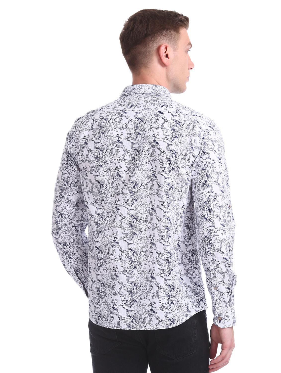 white printed casual shirt - 17577207 - Zoom Image - 3