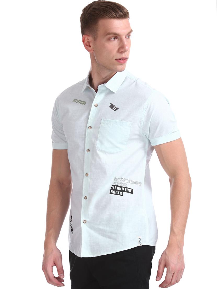 light blue printed casual shirt - 17577224 - Zoom Image - 2