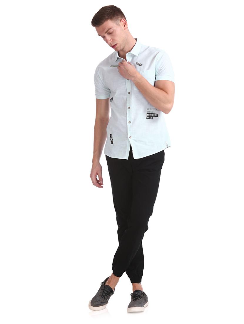 light blue printed casual shirt - 17577224 - Zoom Image - 4