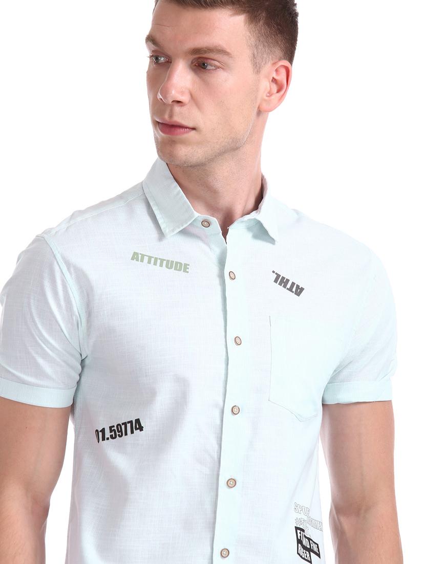 light blue printed casual shirt - 17577224 - Zoom Image - 5