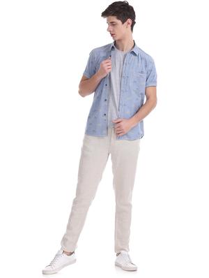 blue printed casual shirt - 17577226 - Standard Image - 4