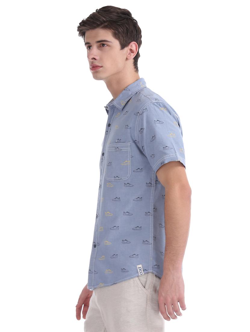 blue printed casual shirt - 17577226 - Zoom Image - 2