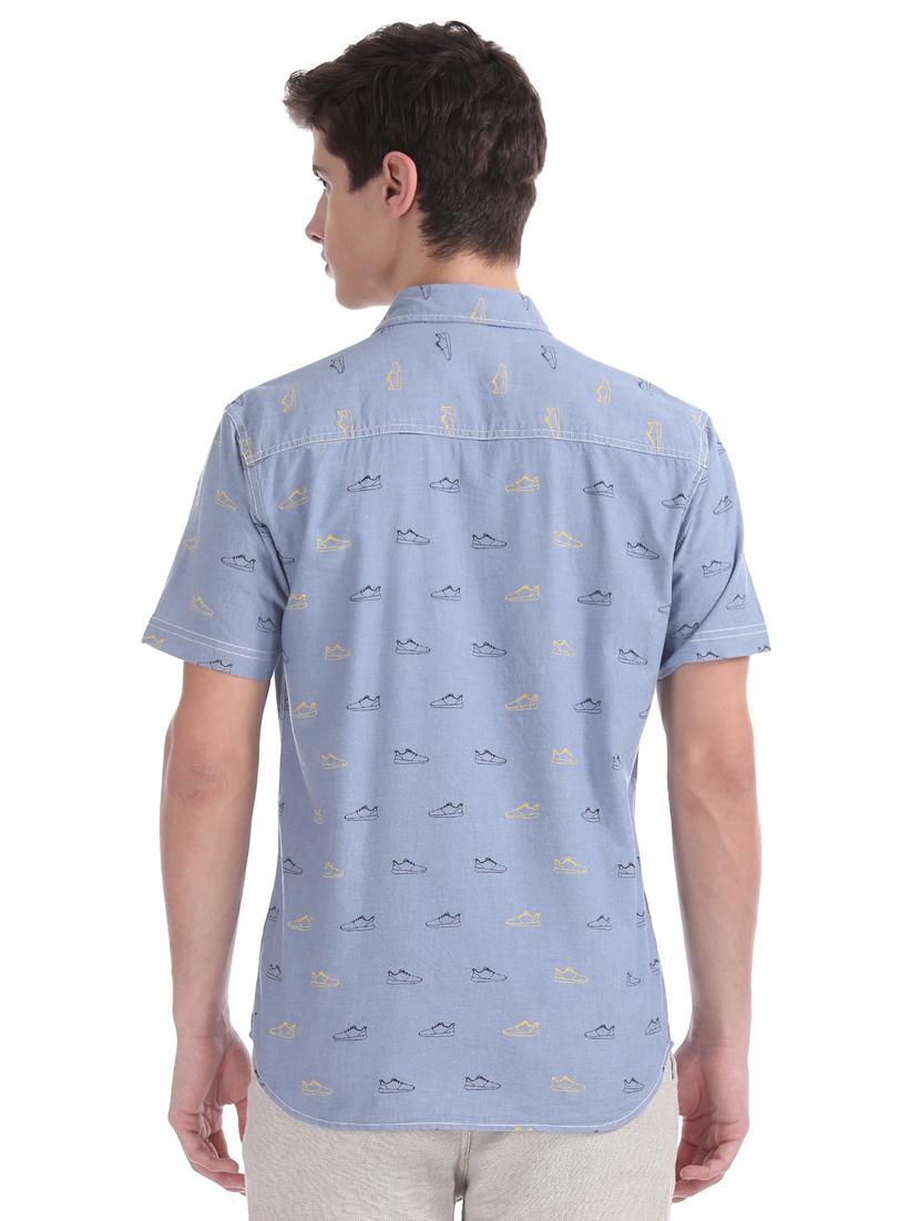 blue printed casual shirt - 17577226 - Zoom Image - 3