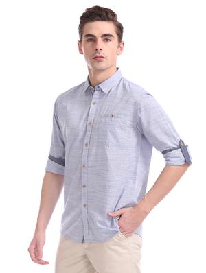 blue striped casual shirt - 17577357 - Standard Image - 2