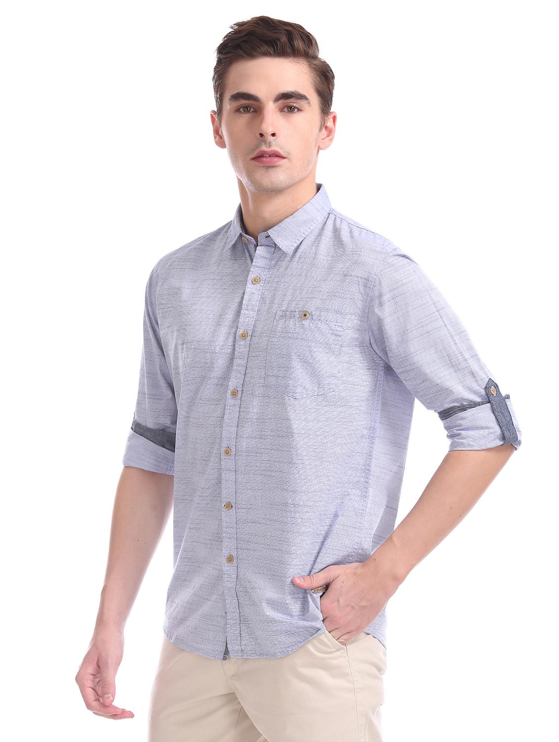 blue striped casual shirt - 17577357 - Zoom Image - 2