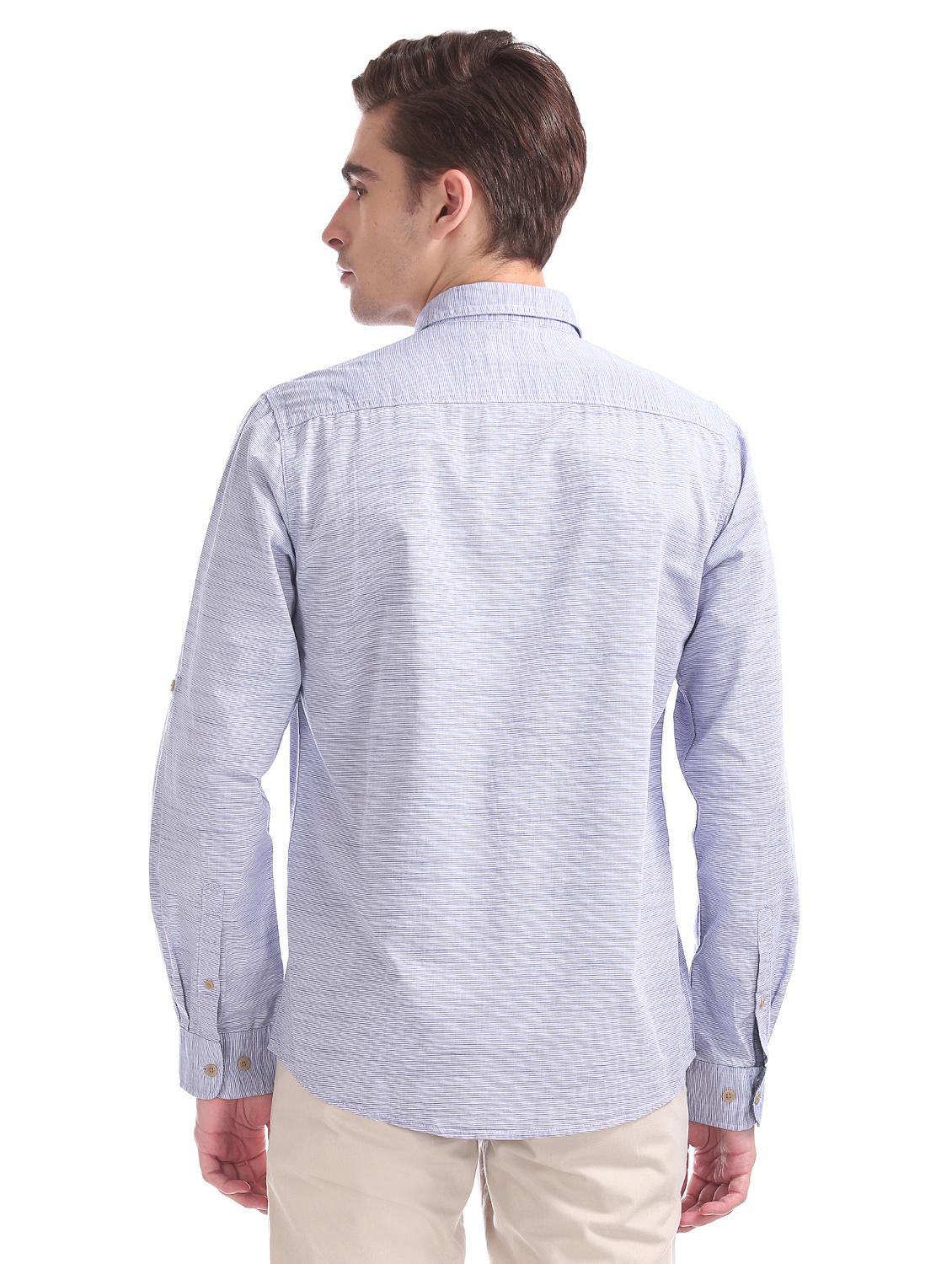 blue striped casual shirt - 17577357 - Zoom Image - 3