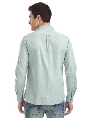 green printed casual shirt - 17577374 - Standard Image - 3