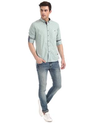 green printed casual shirt - 17577374 - Standard Image - 4